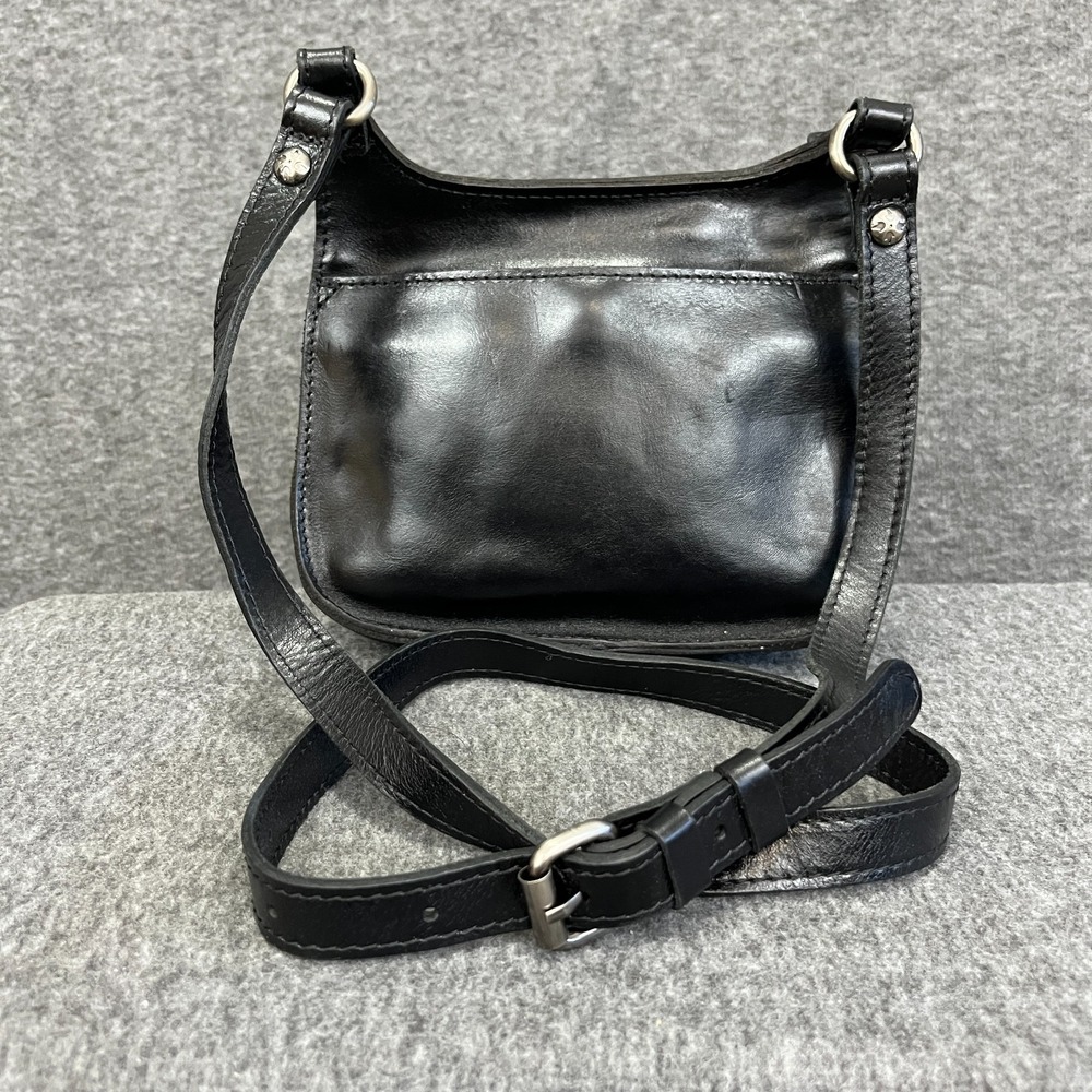 Patricia Nash London Saddle Bag Heritage Black Leather Crossbody Medium Purse - Picture 4 of 13